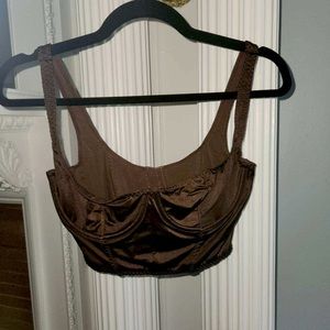 SKIMS Corset Satin top in Brown